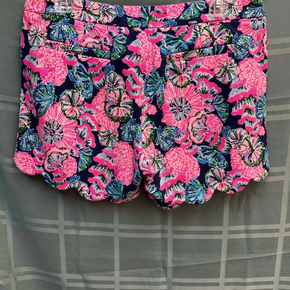 Lilly Pulitzer Pink and Blue Floral High Waist Shorts